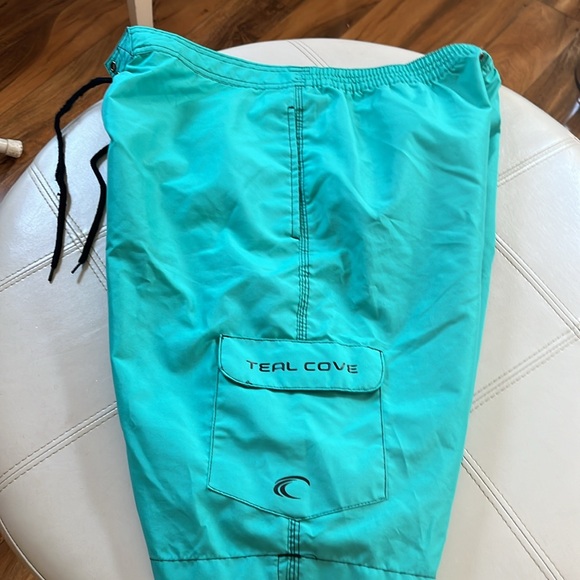 Men’s TEAL COVE green swim trunks sz L great condition - Picture 5 of 5
